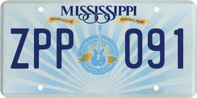 MS license plate ZPP091