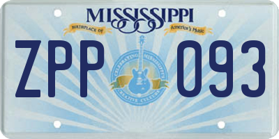 MS license plate ZPP093