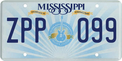 MS license plate ZPP099