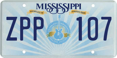 MS license plate ZPP107