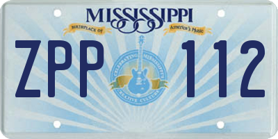 MS license plate ZPP112