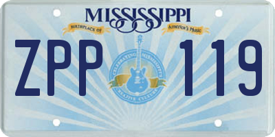 MS license plate ZPP119