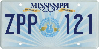 MS license plate ZPP121