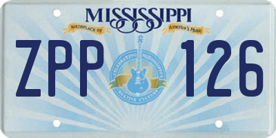MS license plate ZPP126