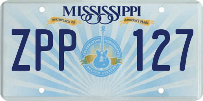 MS license plate ZPP127