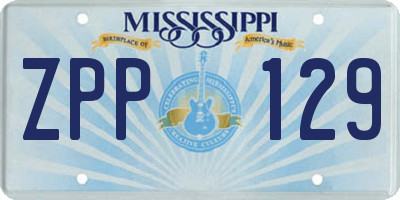 MS license plate ZPP129