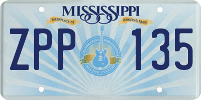 MS license plate ZPP135