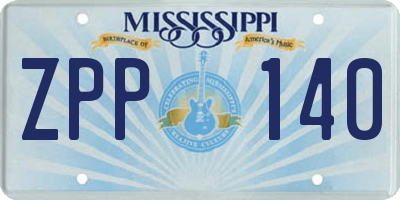 MS license plate ZPP140