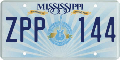 MS license plate ZPP144