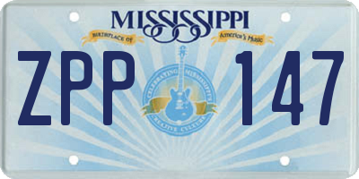 MS license plate ZPP147