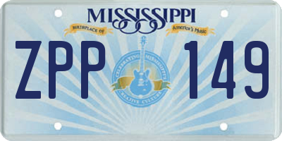MS license plate ZPP149