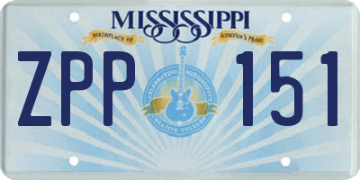 MS license plate ZPP151