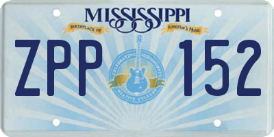 MS license plate ZPP152