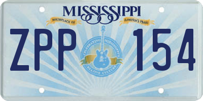 MS license plate ZPP154