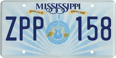 MS license plate ZPP158