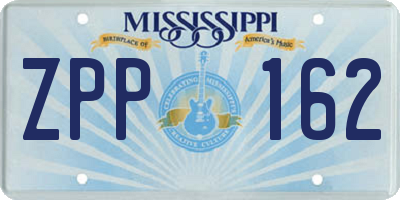 MS license plate ZPP162