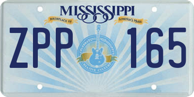MS license plate ZPP165