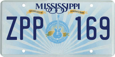 MS license plate ZPP169