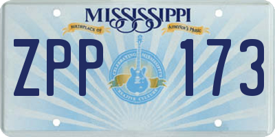 MS license plate ZPP173