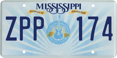 MS license plate ZPP174