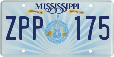 MS license plate ZPP175
