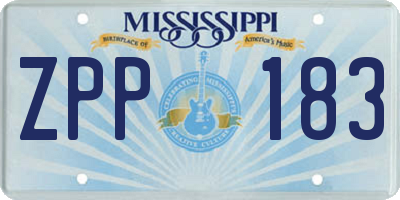 MS license plate ZPP183