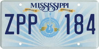 MS license plate ZPP184