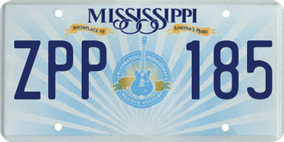 MS license plate ZPP185