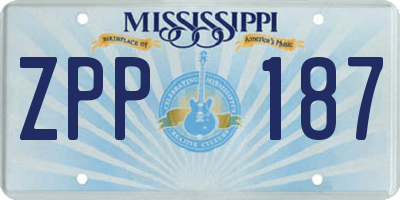 MS license plate ZPP187