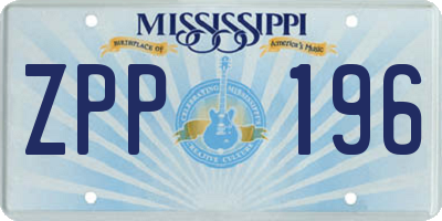 MS license plate ZPP196