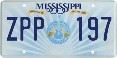 MS license plate ZPP197