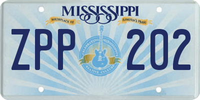 MS license plate ZPP202