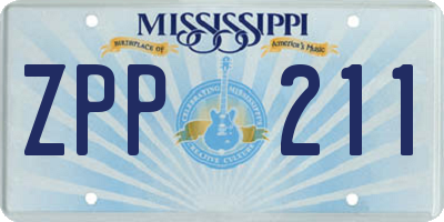 MS license plate ZPP211