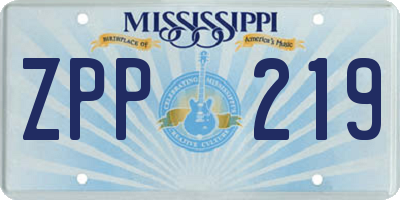 MS license plate ZPP219