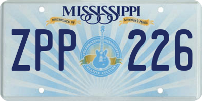 MS license plate ZPP226