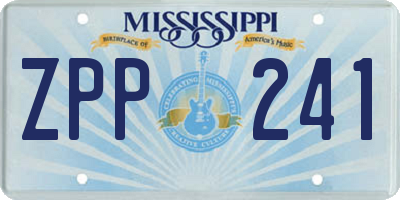 MS license plate ZPP241