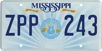 MS license plate ZPP243
