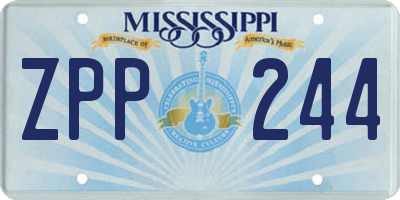 MS license plate ZPP244