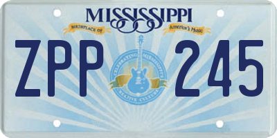 MS license plate ZPP245