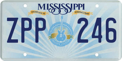 MS license plate ZPP246