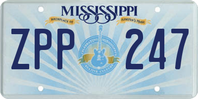 MS license plate ZPP247