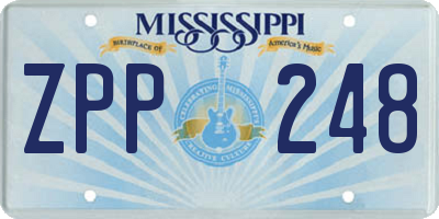MS license plate ZPP248