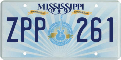 MS license plate ZPP261