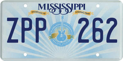 MS license plate ZPP262
