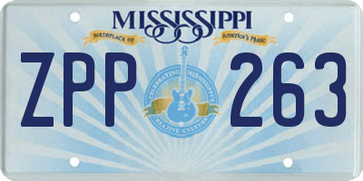 MS license plate ZPP263