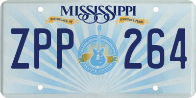 MS license plate ZPP264