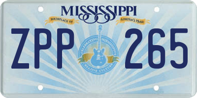 MS license plate ZPP265
