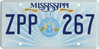 MS license plate ZPP267
