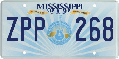 MS license plate ZPP268