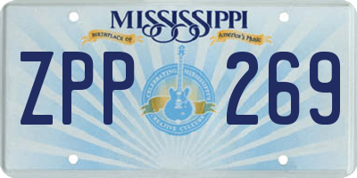MS license plate ZPP269